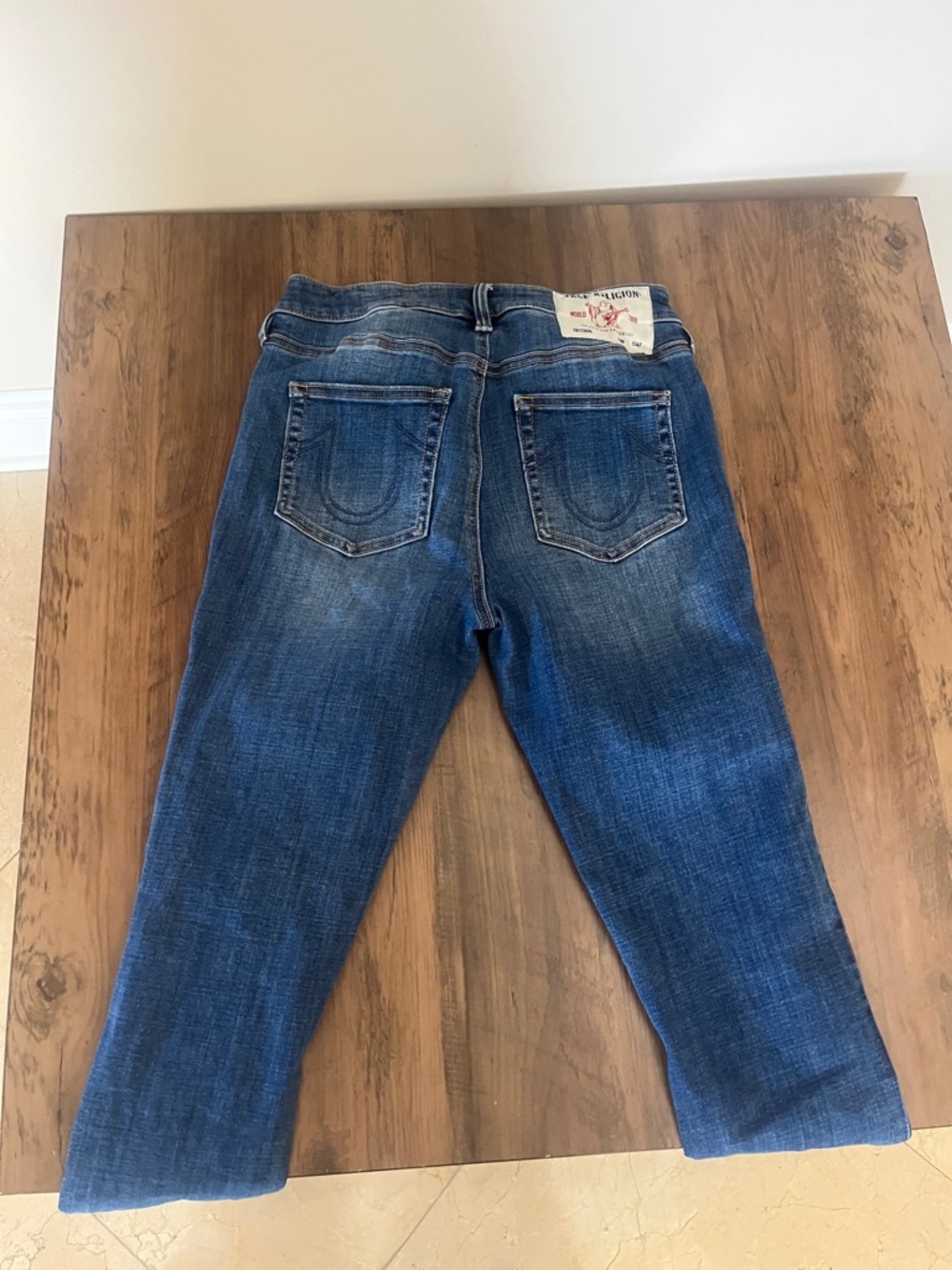True Religion Women's Dark Blue Skinny Jeans with Faded Finish - Picture 2 of 7